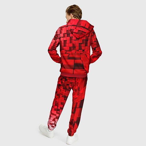 Мужской костюм 3D кубики / 3D-Красный – фото 4