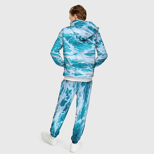 Мужской костюм Вода волны пена море / 3D-Белый – фото 4