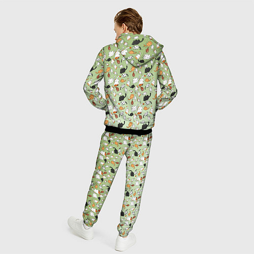 Мужской костюм Много рисованных котов узор / 3D-Черный – фото 4