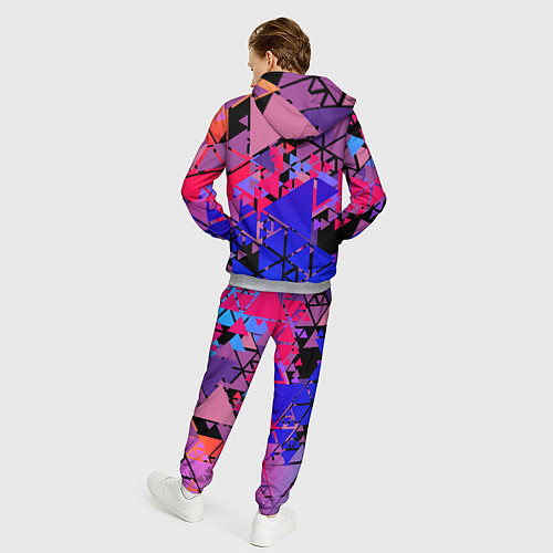 Мужской костюм Треугольники / 3D-Меланж – фото 4