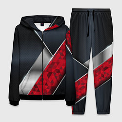 Мужской костюм 3D BLACK AND RED METAL