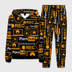 Костюм мужской PORNHUB ПОРНХАБ УЗОР, цвет: 3D-черный