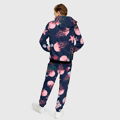 Мужской костюм Розовые медузы / 3D-Черный – фото 4