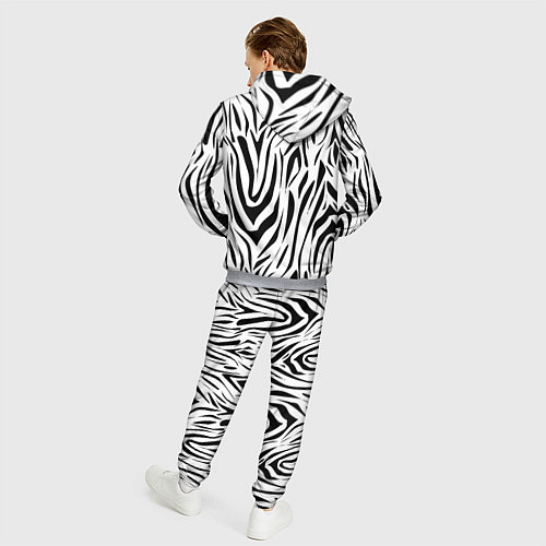 Мужской костюм Черно-белая зебра / 3D-Меланж – фото 4