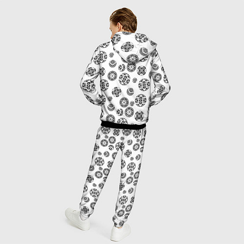 Мужской костюм Черно-белый геометрический узор / 3D-Черный – фото 4
