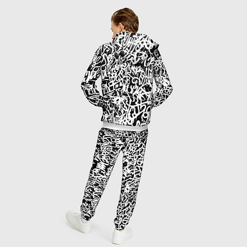Мужской костюм Graffiti white on black / 3D-Белый – фото 4