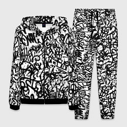 Мужской костюм Graffiti black on white