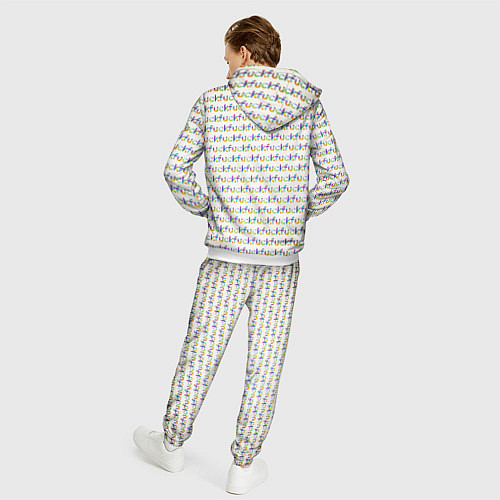 Мужской костюм Fuck паттерн светлый / 3D-Белый – фото 4