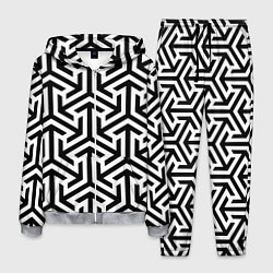 Костюм мужской Геометрия Фигур черно - белая, цвет: 3D-меланж