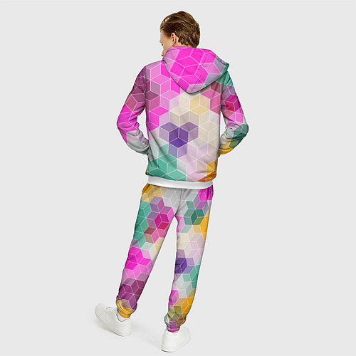Мужской костюм Абстрактный разноцветный узор / 3D-Белый – фото 4