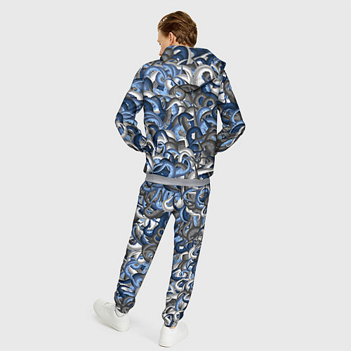 Мужской костюм Синий камуфляж с щупальцами / 3D-Меланж – фото 4
