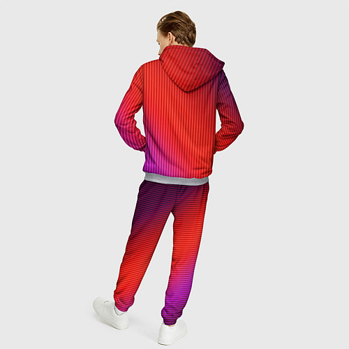Мужской костюм Оранжево-фиолетовый градиент / 3D-Меланж – фото 4