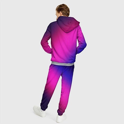 Мужской костюм Фиолетово-малиновый градиент / 3D-Меланж – фото 4