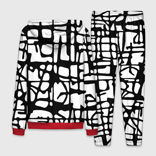 Мужской костюм Черно-Белый мотив Cantabrigiensia, подходящий для / 3D-Красный – фото 2