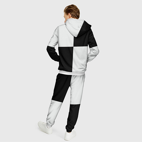 Мужской костюм Шахматный День / 3D-Белый – фото 4