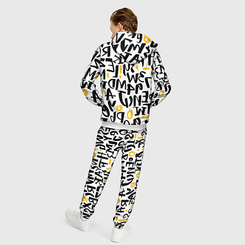 Мужской костюм Буквенный бум / 3D-Белый – фото 4