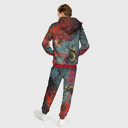 Мужской костюм Sekiro Самурай против дракона / 3D-Красный – фото 4