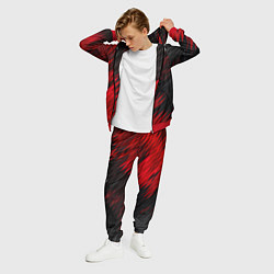 Костюм мужской ЧЁРНО КРАСНЫЕ КРАСКИ RED BLACK STRIPES, цвет: 3D-красный — фото 2