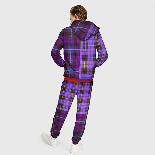 Мужской костюм Purple Checkered / 3D-Красный – фото 4