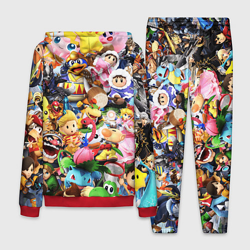 Мужской костюм SUPER SMASH BROS ГЕРОИ ИГРЫ / 3D-Красный – фото 2