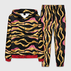 Костюм мужской Тигровый окрас Gold Pink, цвет: 3D-красный