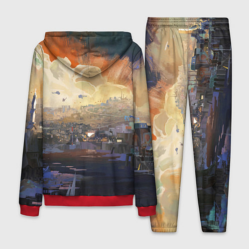 Мужской костюм Disco Elysium Harrier Du Bois / 3D-Красный – фото 2