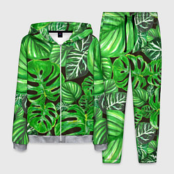 Мужской костюм Тропические листья на темном фоне