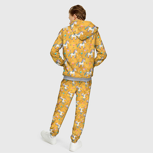 Мужской костюм Единороги на желтом фоне / 3D-Меланж – фото 4