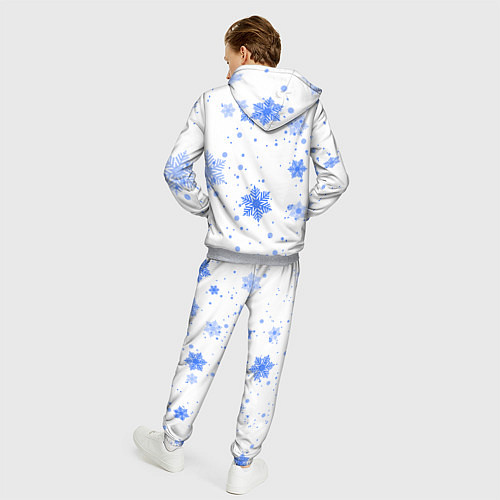 Мужской костюм Голубые снежинки падают / 3D-Меланж – фото 4