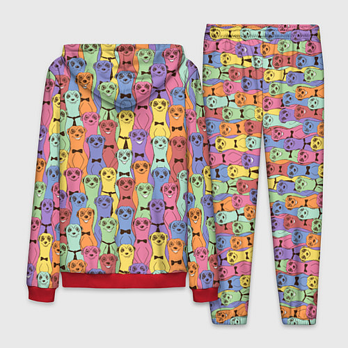 Мужской костюм Красочные Сурикаты / 3D-Красный – фото 2