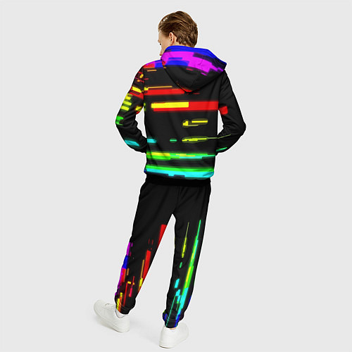 Мужской костюм Color fashion glitch / 3D-Черный – фото 4