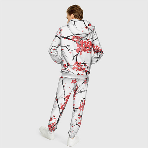 Мужской костюм Распустившиеся цветы / 3D-Белый – фото 4