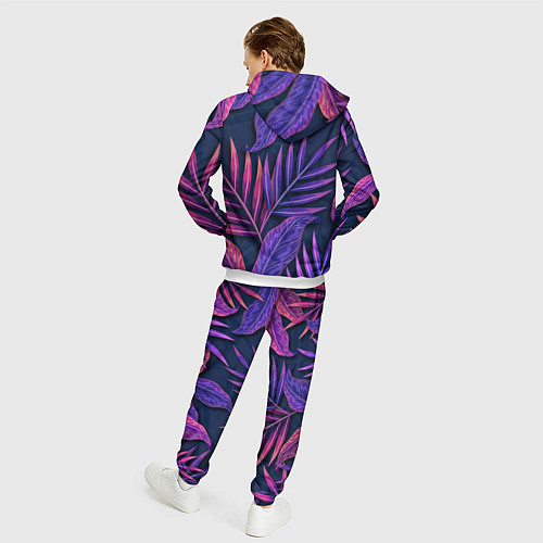 Мужской костюм Neon Tropical plants pattern / 3D-Белый – фото 4