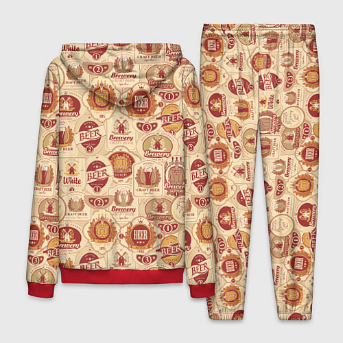 Мужской костюм Пивные Этикетки Beer / 3D-Красный – фото 2
