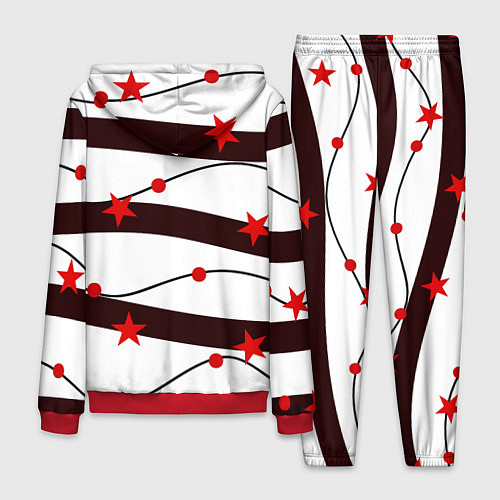 Мужской костюм Красные Звезды На Волнах / 3D-Красный – фото 2