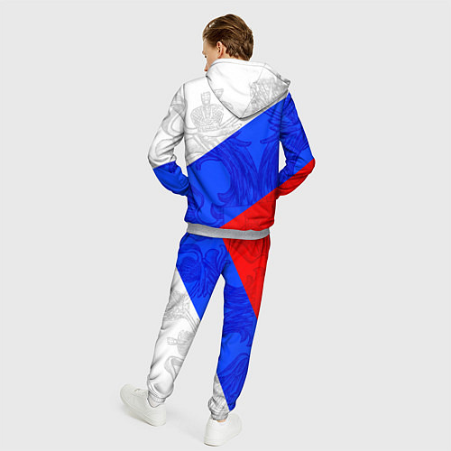Мужской костюм RUSSIA - SPORTWEAR - ТРИКОЛОР / 3D-Меланж – фото 4