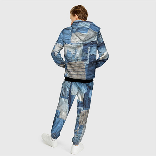 Мужской костюм Пэчворк Рваная ткань Hype / 3D-Черный – фото 4