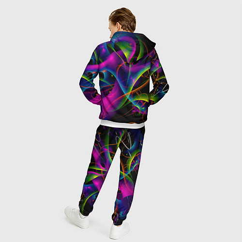 Мужской костюм Vanguard neon pattern Авангардный неоновый паттерн / 3D-Белый – фото 4