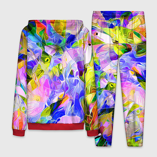 Мужской костюм Красочный цветочный узор Весна - Лето 2023 Colorfu / 3D-Красный – фото 2