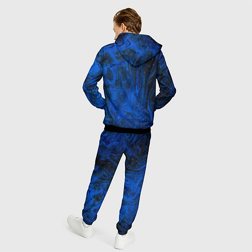Мужской костюм Синий абстрактный дым / 3D-Черный – фото 4