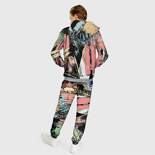 Мужской костюм Абстрактные мазки цветной краской abstraction / 3D-Меланж – фото 4