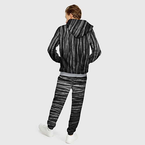 Мужской костюм Полосы чорные серые роизвольные random black strip / 3D-Меланж – фото 4
