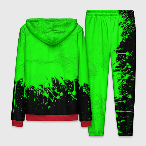 Мужской костюм САЛАТОВЫЕ НЕОНОВЫЕ БРЫЗГИ КРАСКИ / 3D-Красный – фото 2