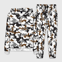 Костюм мужской Камуфляж Чёрно-Белый Camouflage Black-White, цвет: 3D-белый