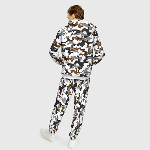 Мужской костюм Камуфляж Чёрно-Белый Camouflage Black-White / 3D-Белый – фото 4