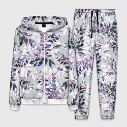 Костюм мужской Цветы Серый Букет, цвет: 3D-белый