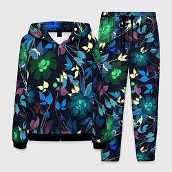 Костюм мужской Color summer night Floral pattern, цвет: 3D-черный