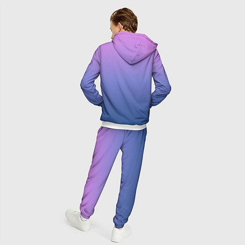 Мужской костюм PINK-BLUE GRADIENT ГРАДИЕНТ / 3D-Белый – фото 4