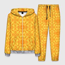 Костюм мужской Желтый абстрактный летний орнамент, цвет: 3D-меланж
