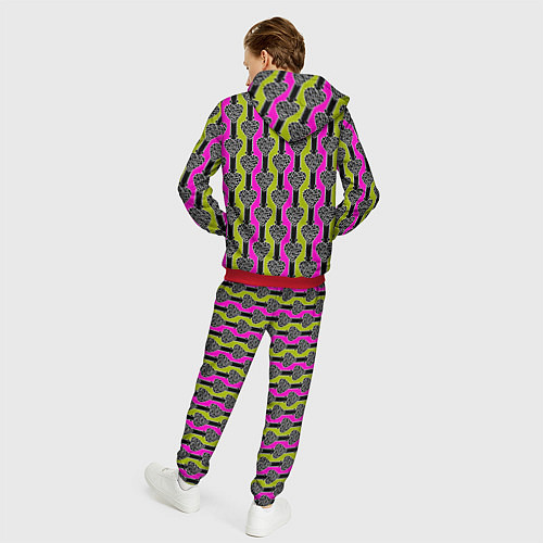 Мужской костюм Striped multicolored pattern Сердце / 3D-Красный – фото 4